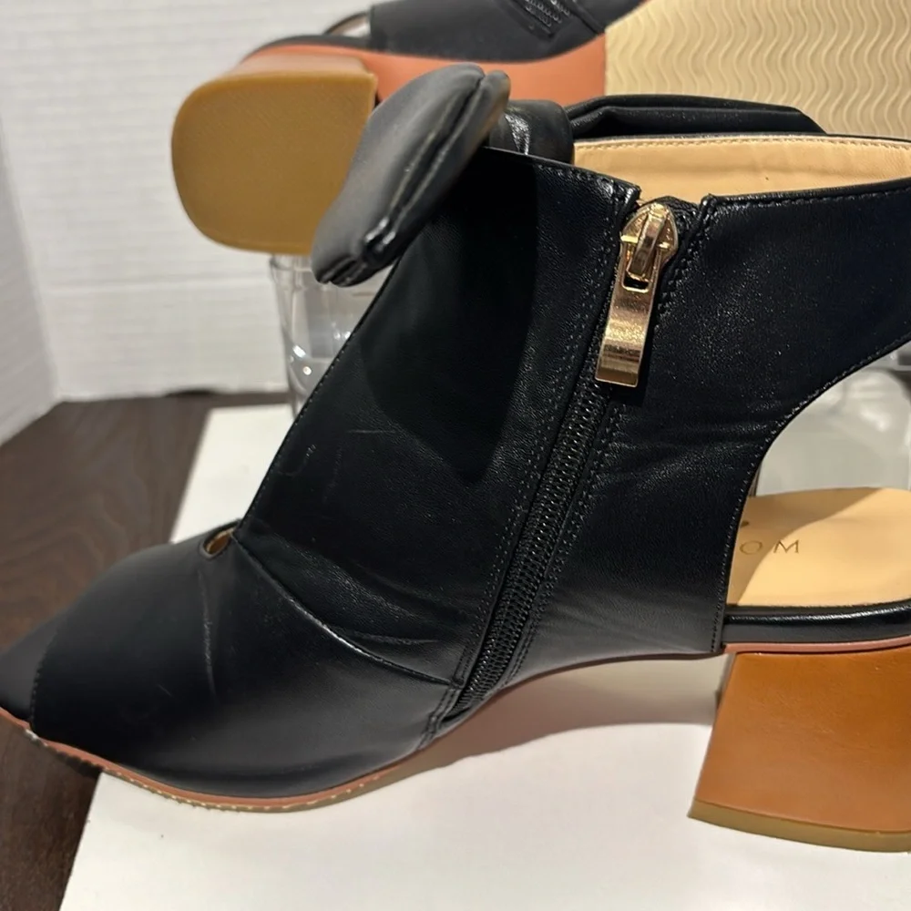 Moommo Elegant Black Women's Peep-Toe Heels